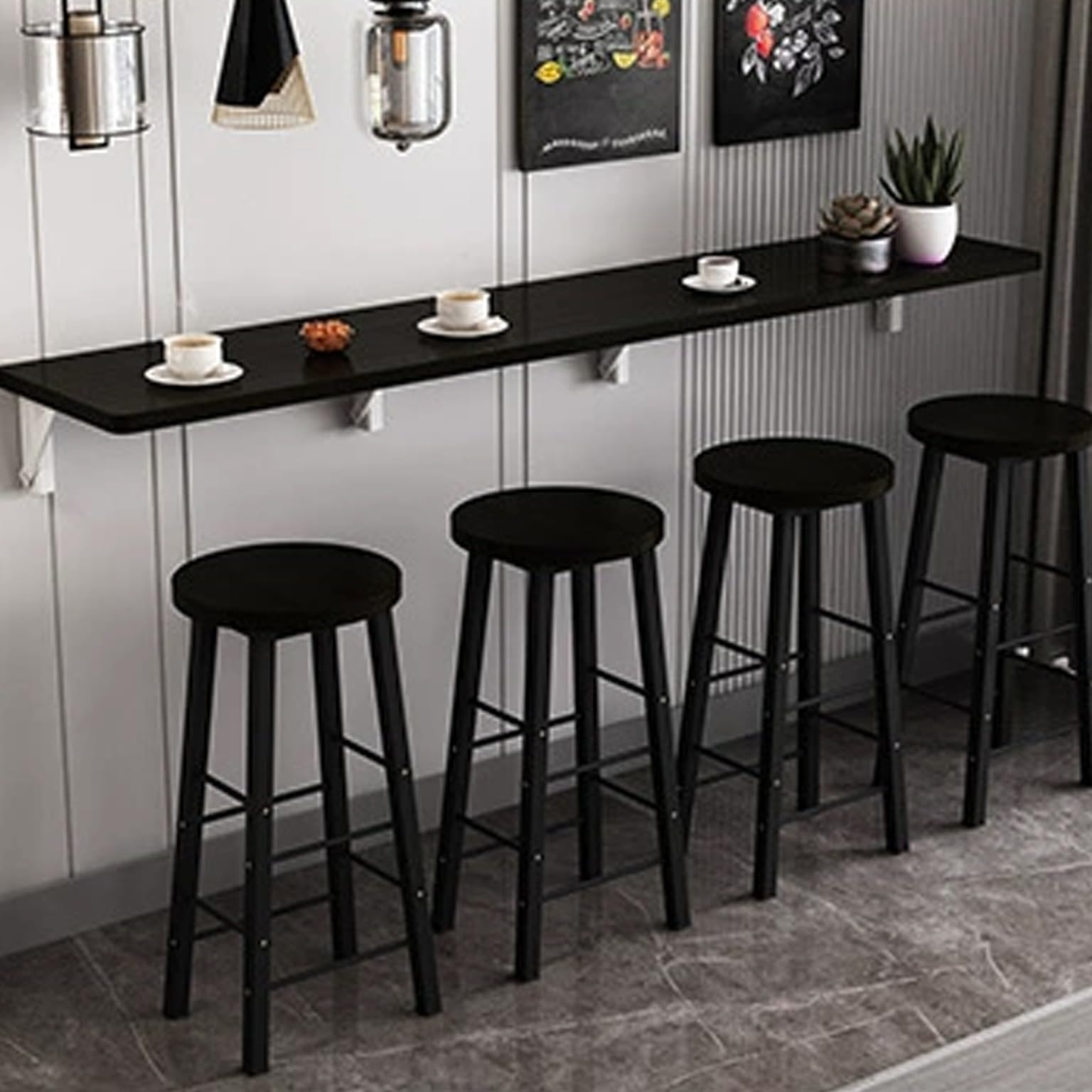 Foldable Wall Mounted Narrow Long Table - Space Saving Dining Table, Kitchen Folding Desk for Home, Restaurant, Bar & Milk Tea Shop - Indoor Multifunctional Furniture for Small Spaces (Various Colors) - Perfect for Apartments, Tiny Homes & Commercial Use