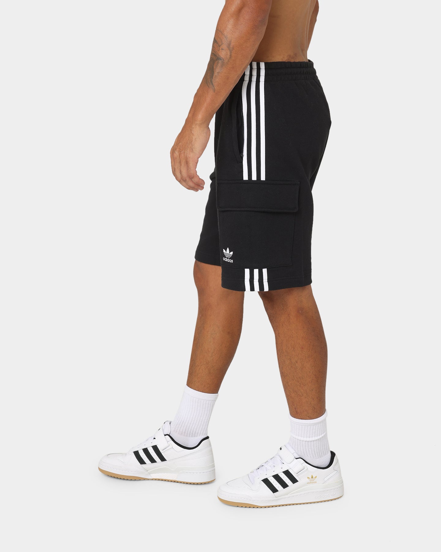Adidas 3 Stripe Cargo Shorts for Men - Black Athletic Casual Shorts with Pockets | Perfect for Gym, Running, Workout & Everyday Wear