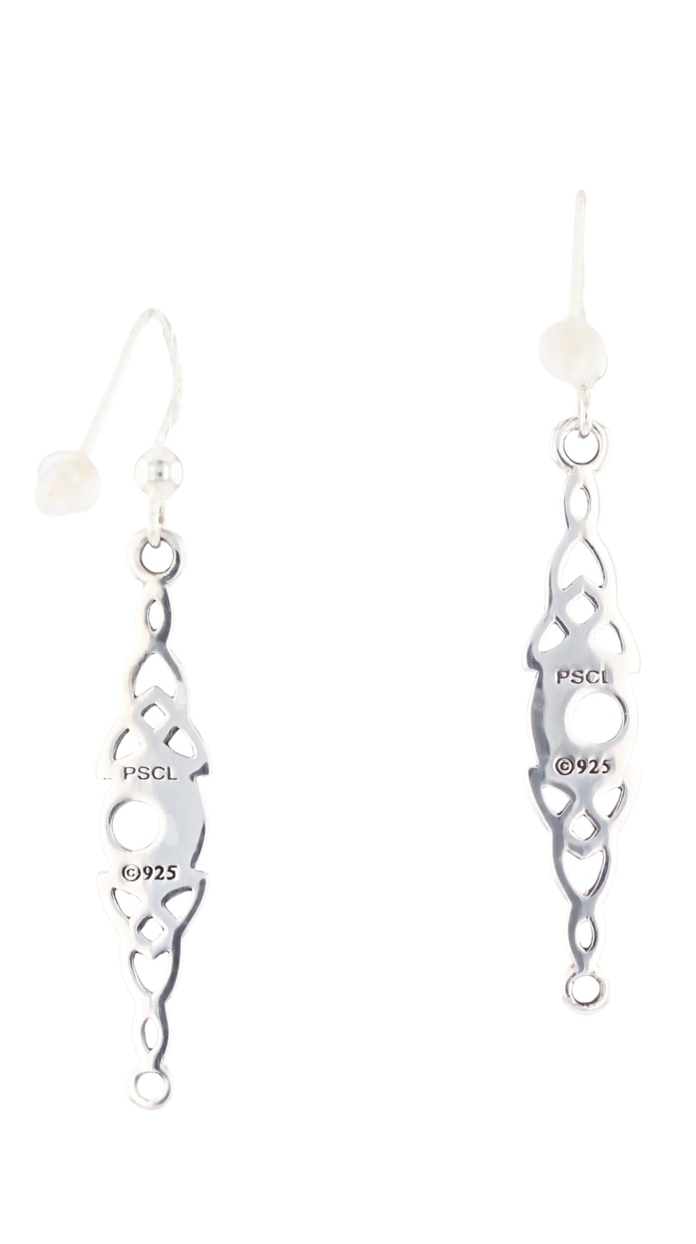 Celtic Trinity Moon Long Sterling Silver Dangle Earrings for Women - Elegant Celtic Knot Jewelry for Everyday Wear & Special Occasions