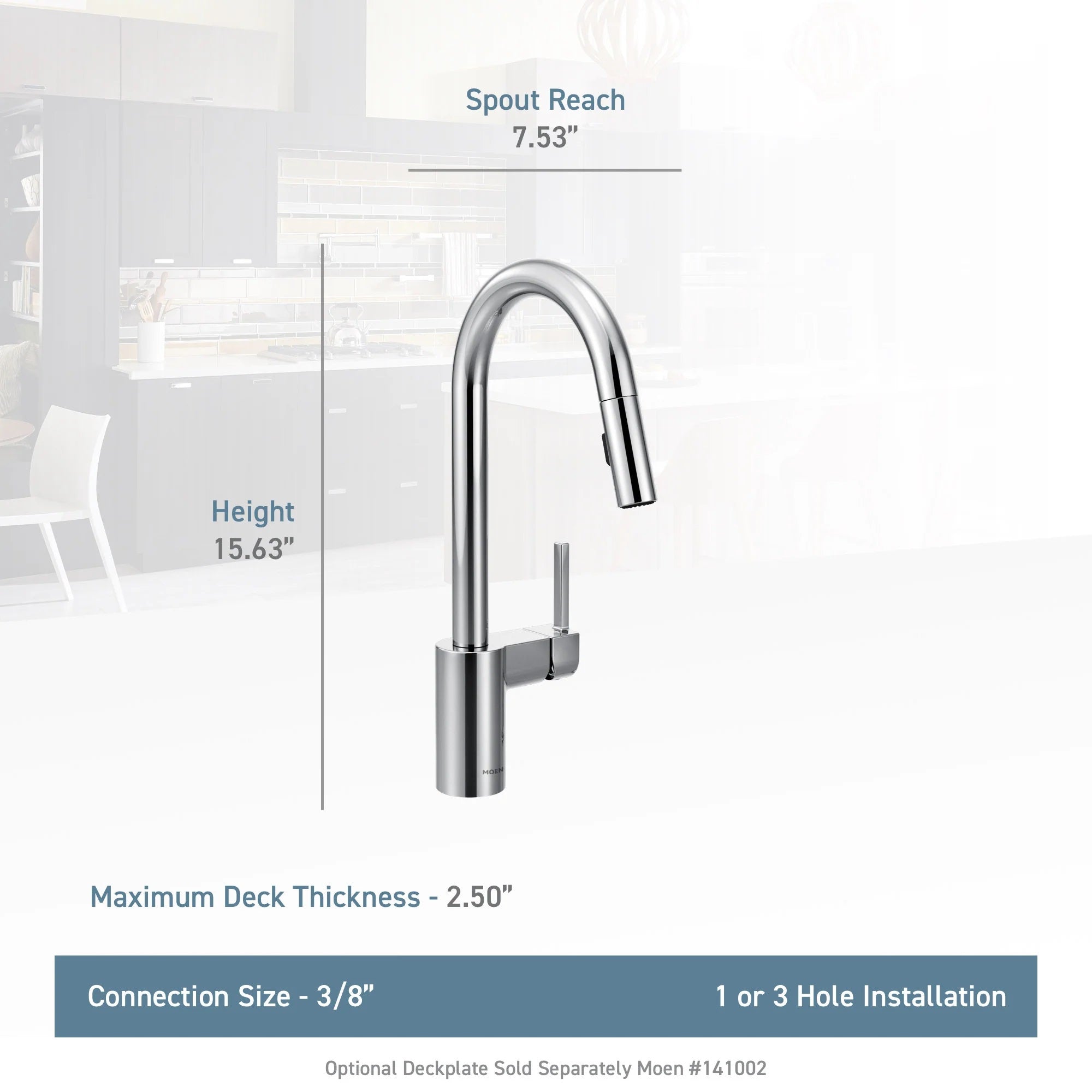 MOEN Brushed Gold Pull Down Kitchen Faucet with Sprayer - Traditional Design for Modern Kitchens, Perfect for Washing Dishes and Food Prep