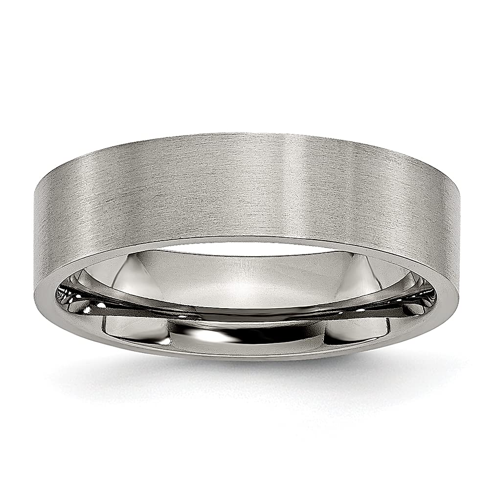 ICE CARATS 6mm Titanium Wedding Band Ring for Men - Classic Flat Design, Durable & Hypoallergenic - Perfect Gift for Dad, Husband, Boyfriend - Ideal for Everyday Wear, Anniversaries & Special Occasions