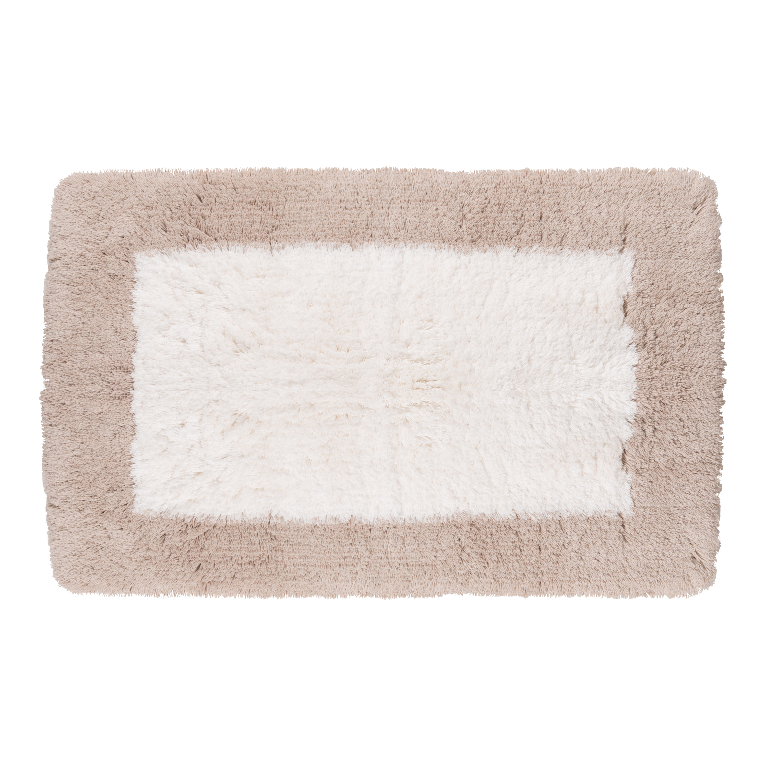 Bicolor Bathroom Rug - Soft Non-Slip Absorbent Mat for Shower & Bathtub - Fog/Snow Design - Perfect for Bathroom Floor, Spa & Home Decor
