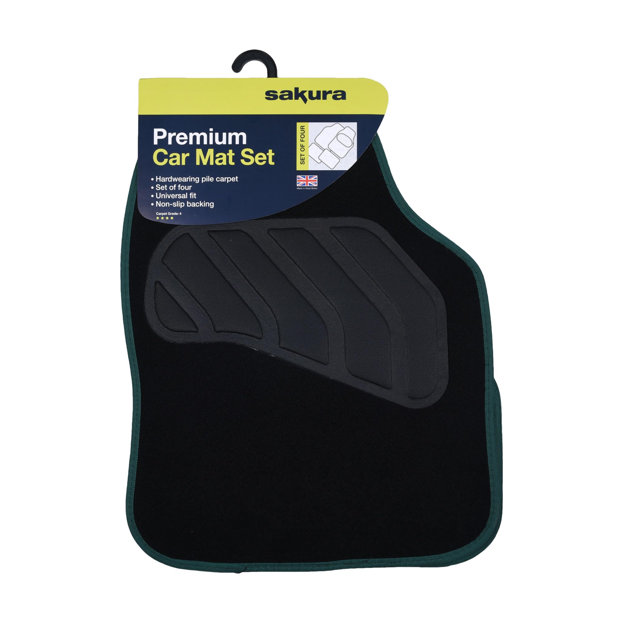 Premium Sakura SS5469 All-Weather Car Floor Mats - 4-Piece Set in Soft Pastel Green | Durable & Easy to Clean | Perfect for SUVs, Sedans & Trucks