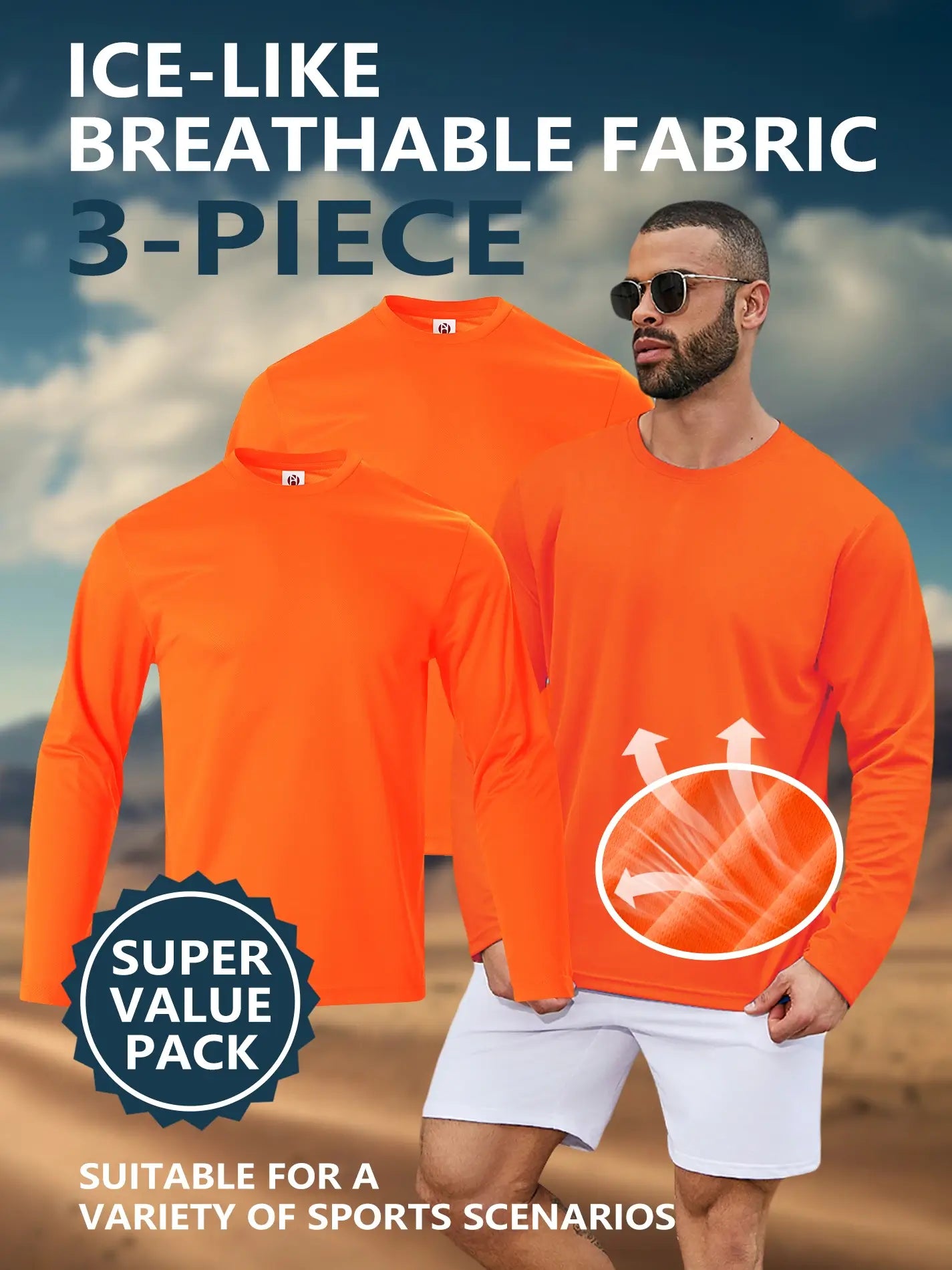Men's Performance Long Sleeve T-Shirt - Moisture Wicking Athletic Shirt for Running, Gym & Outdoor Activities