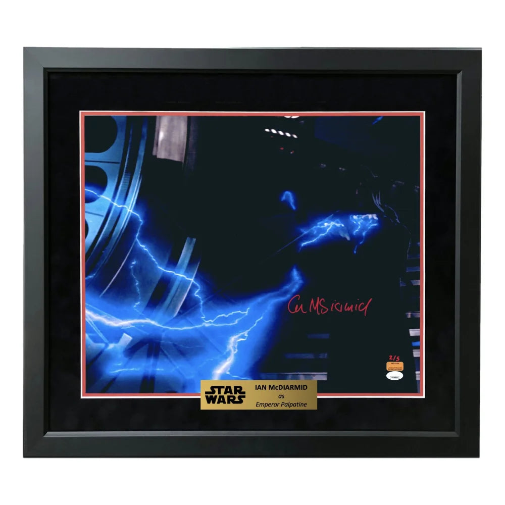 Ian McDiarmid Autographed 16x20 Photo - Star Wars Emperor Palpatine Framed Collectible with JSA COA - Perfect for Star Wars Fans, Movie Memorabilia Collectors & Home Theater Decor