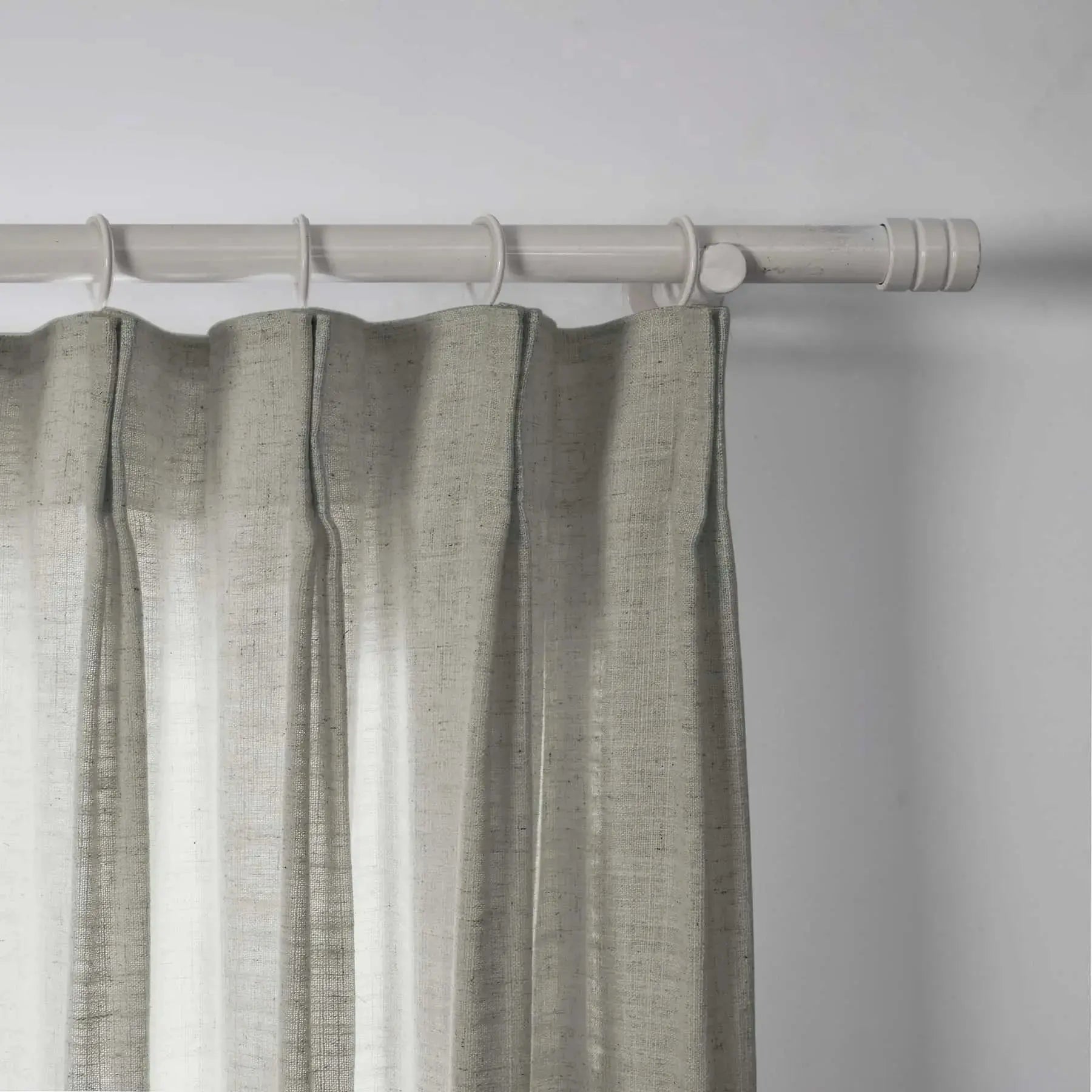 Linen Pleated Cafe Curtains for Kitchen Windows - Elegant Semi-Sheer Window Treatment for Coffee Shops, Restaurants & Home Decor