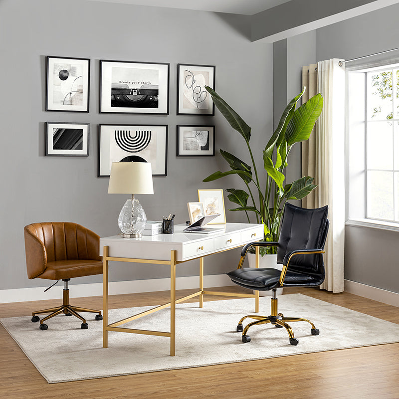 Stylish Michele Vegan Leather Task Accent Chair - Modern Office & Living Room Furniture for Home & Workspace