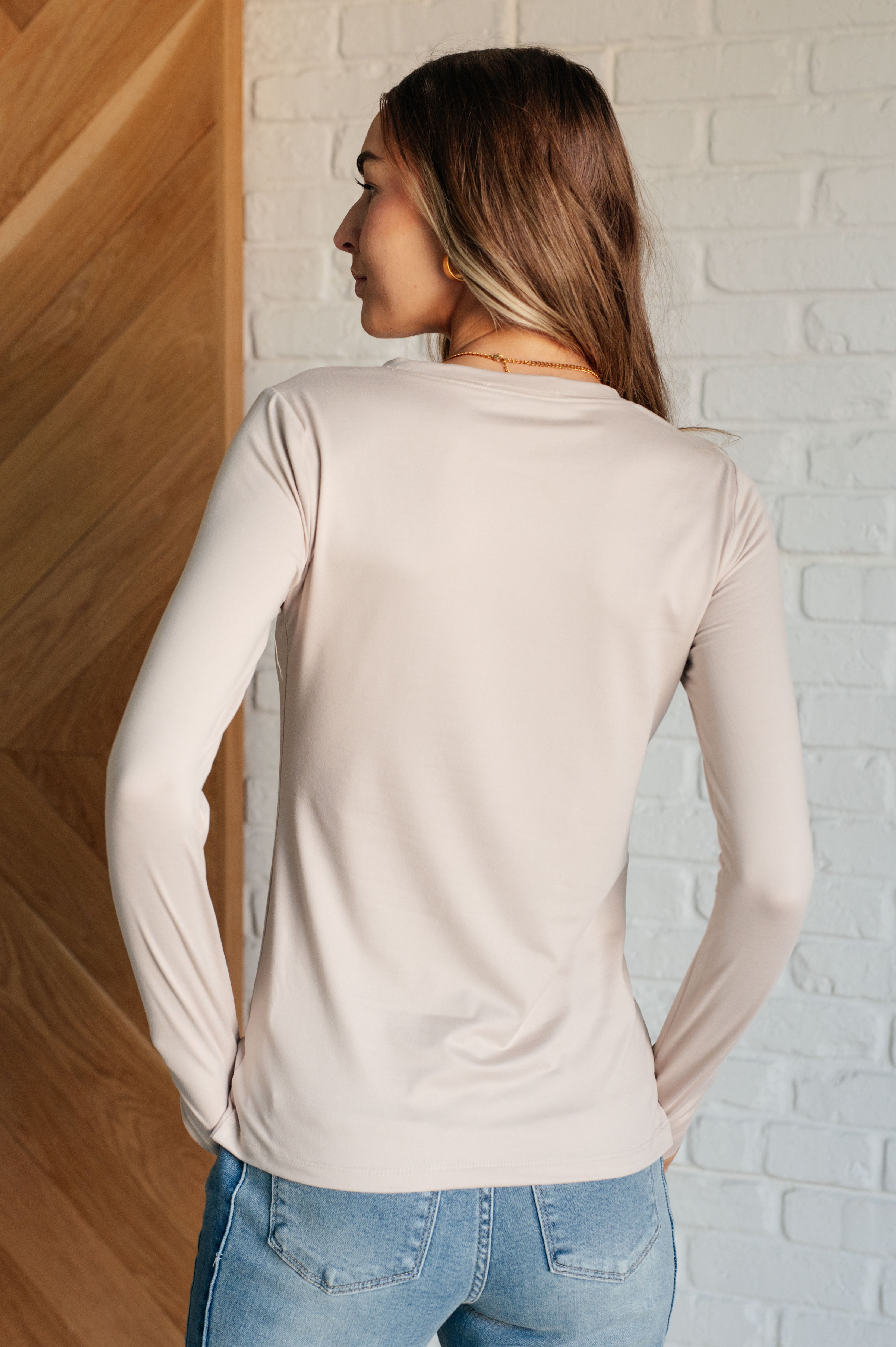 Soft Brushed Microfiber T-Shirt for Women - Comfortable Sand Beige Basic Tee | Perfect for Casual Wear, Layering & Everyday Outfits