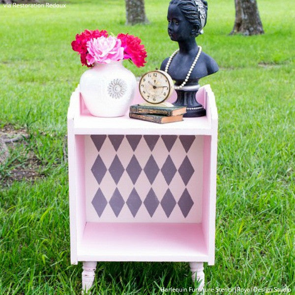 Harlequin Furniture Stencil - Reusable DIY Painting Template for Wood, Metal & Fabric - Perfect for Home Decor, Crafts & Upcycling Projects