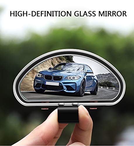 Universal Blind Spot Mirrors for Cars - Adjustable Wide Angle Rearview Mirror for Safe Driving & Parking Assistance (Black) | Perfect for Highway Merging, Parallel Parking & Enhanced Visibility
