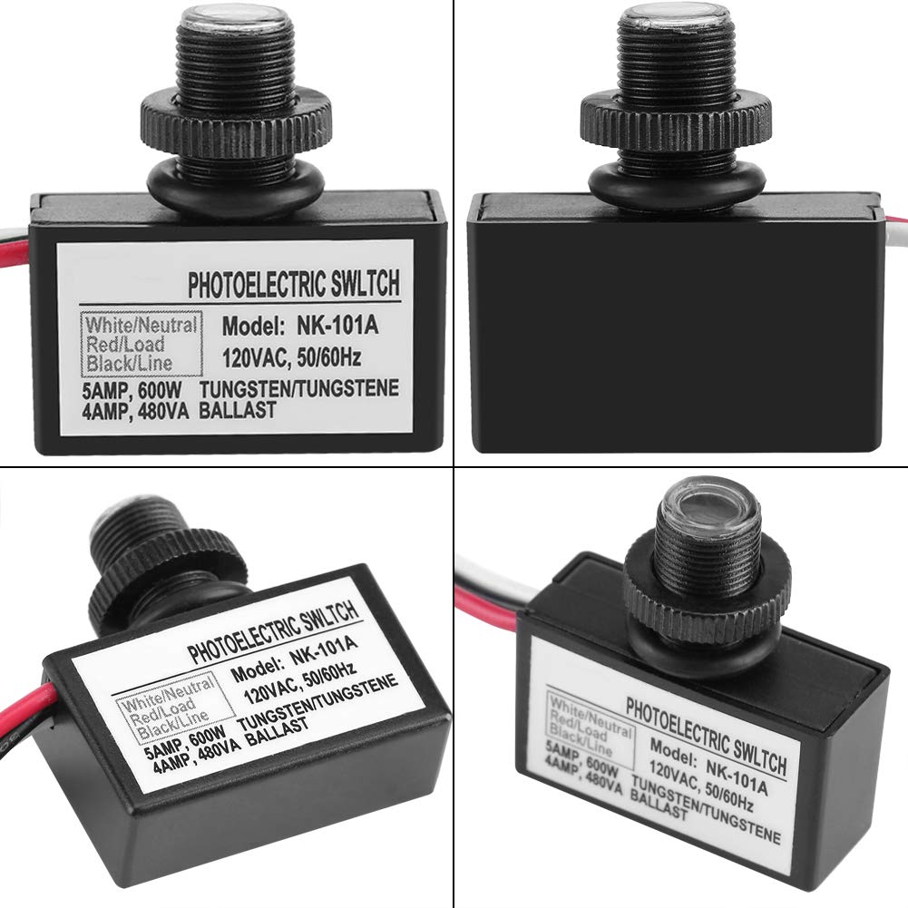 120VAC Photoelectric Switch - Dusk to Dawn Light Sensor for Outdoor Lighting Control | Automatic On/Off for Street Lights, Garden Lights & Security Lighting