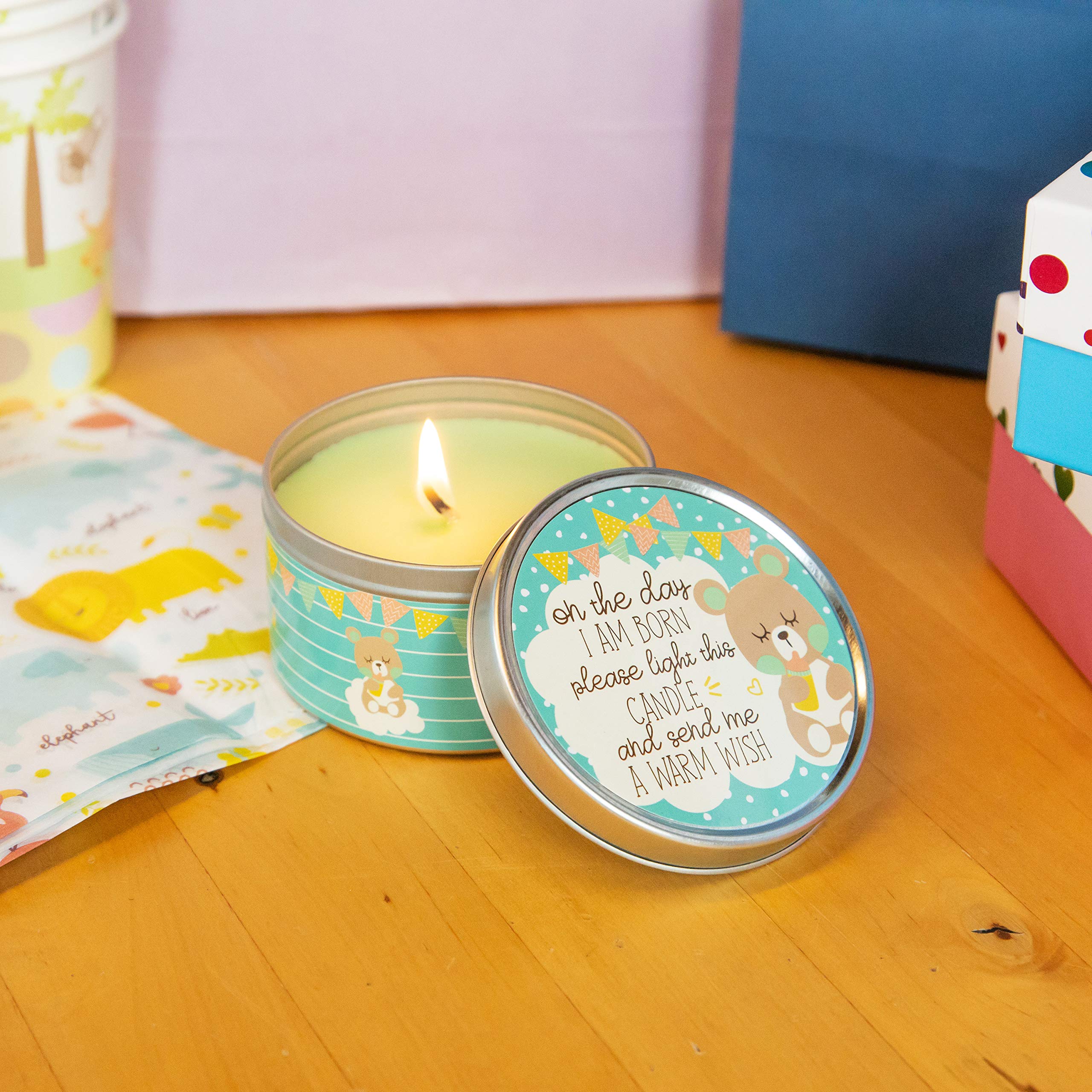 Premium Gender Reveal Party Favors - Elegant Baby Shower Candles Set of 9 | Gender Neutral Baby Shower Gifts for Guests | Perfect for Gender Reveal Parties, Baby Showers & Special Celebrations - Green Baby Favor Candles