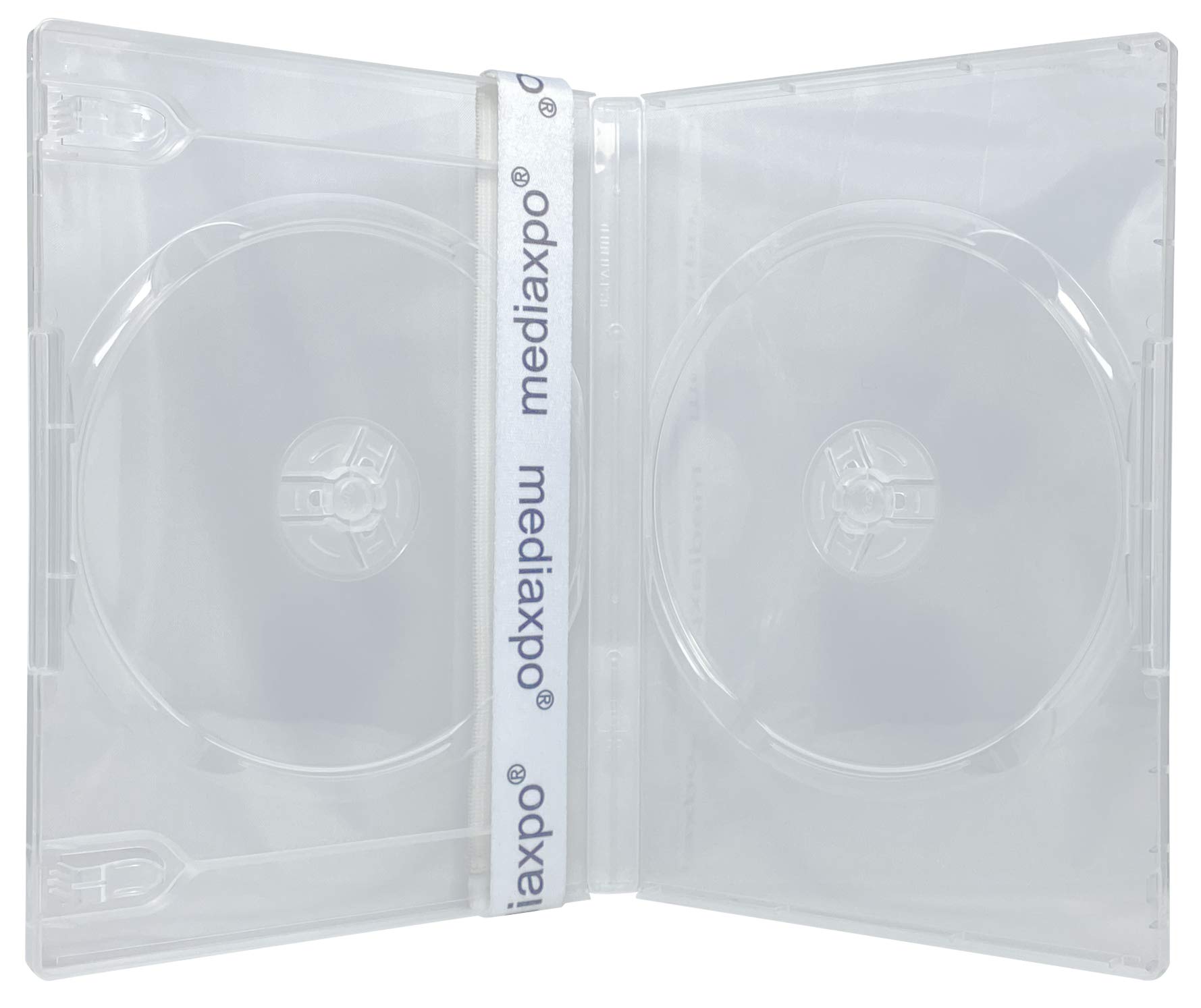 25 Pack Clear Double DVD Cases with Hinged Cover - Perfect for Movie Collections, Music Albums, and Data Storage