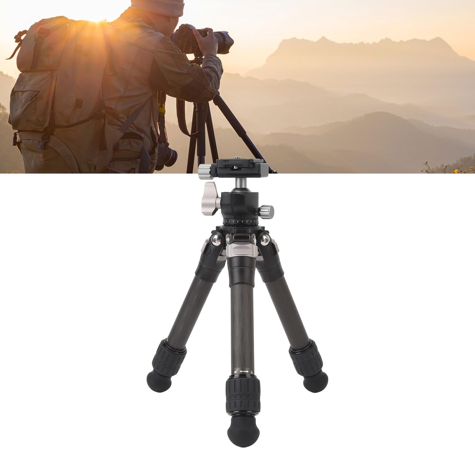 Professional Carbon Fiber Camera Tripod - 5kg Load Capacity, Multi-Angle Adjustable & Portable DSLR Tripod Stand | Perfect for Travel Photography, Vlogging & Outdoor Shooting
