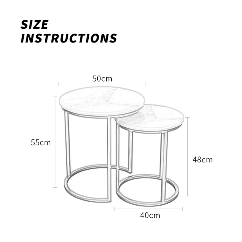 Premium Marble Coffee Table Set of 2 - Modern Side Tables for Living Room, Sofa, Bedroom, Hallway & Office - Black Nesting Tables for Small Spaces & Home Decor