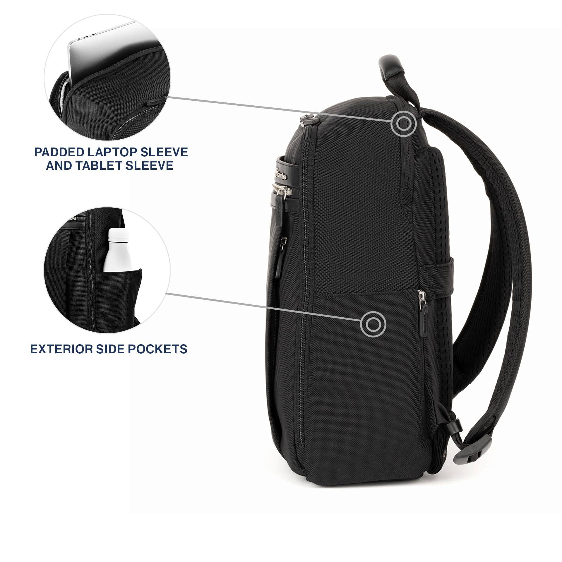 Travelpro Platinum Elite Slim Laptop Backpack for Business Travel - Fits 16 Inch Laptop, Water Resistant, Lightweight & Durable for Men & Women (Black) - Perfect for Airplane Carry-On & Daily Commute
