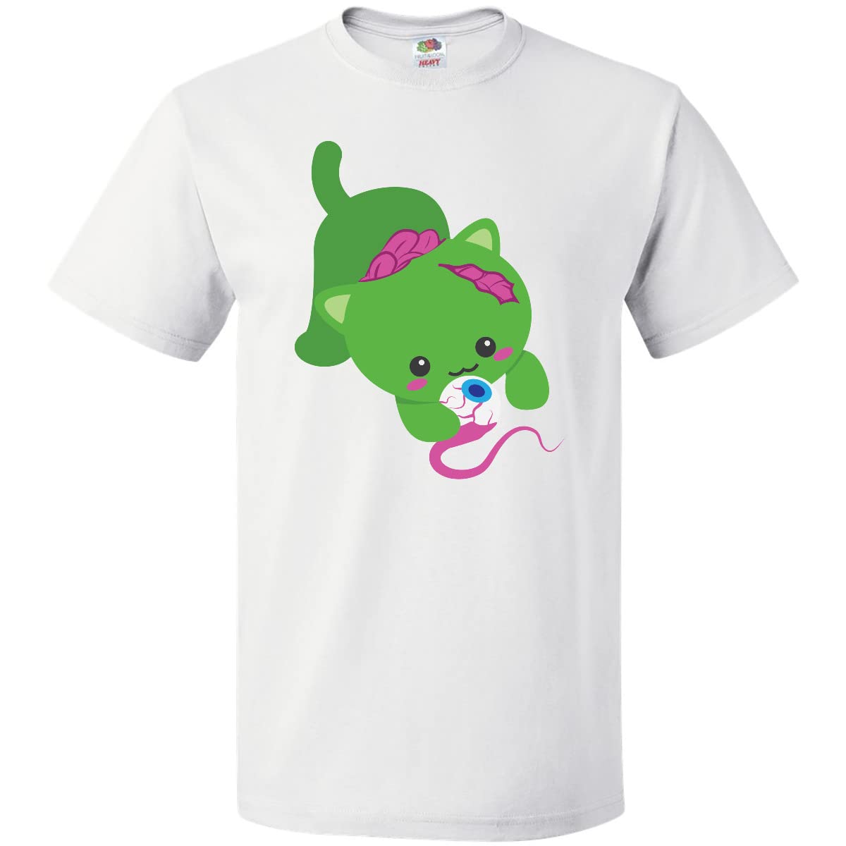Zombie Cat Graphic T-Shirt for Men & Women | Funny Halloween & Horror Movie Tee | Soft Cotton Casual Shirt for Cosplay, Comic Con & Gifts
