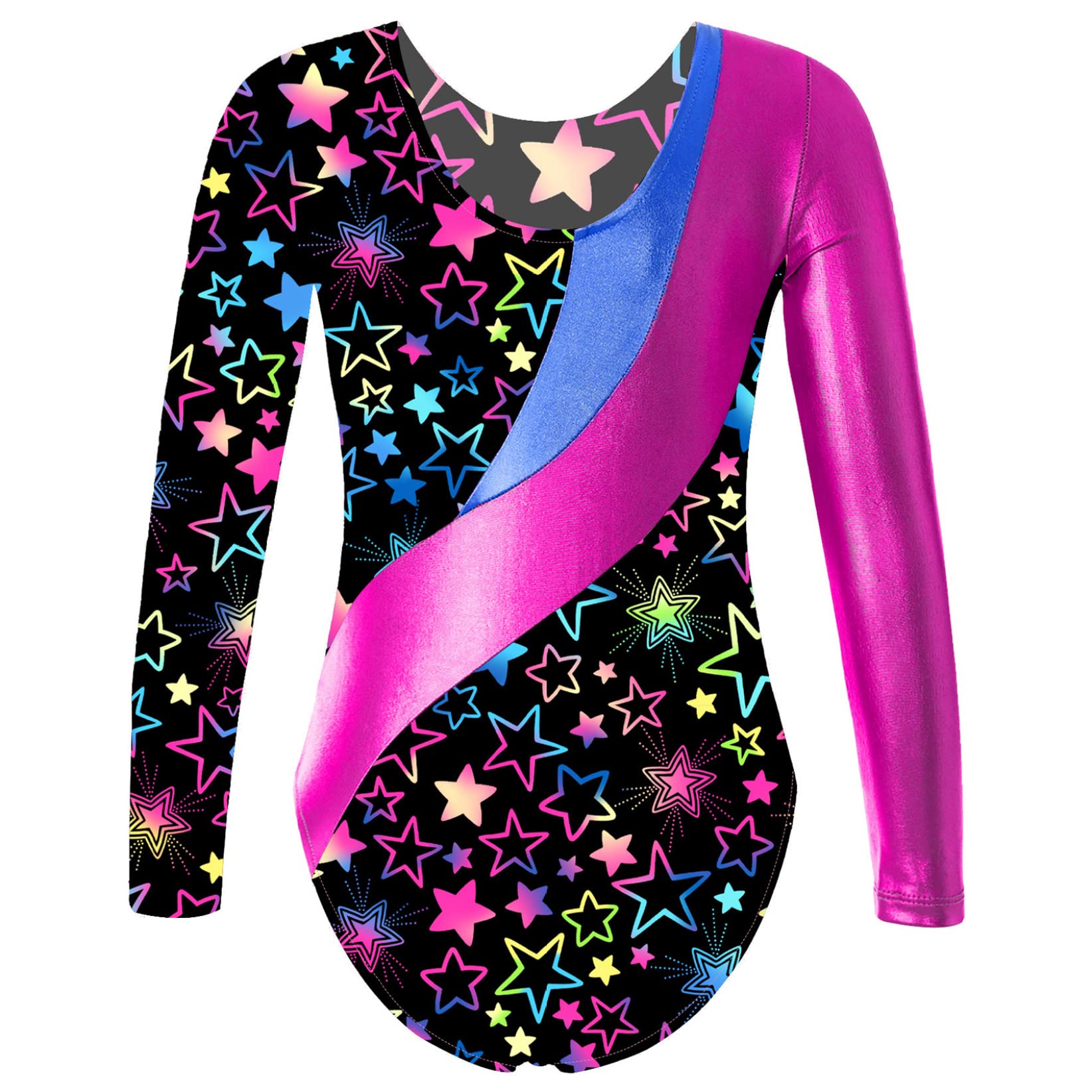 Sparkly Metallic Gymnastics Leotard for Girls - Ballet Dance Performance & Figure Skating Leotard - Shiny Stretchy Jumpsuit for Dance Competitions, Recitals & Ice Shows