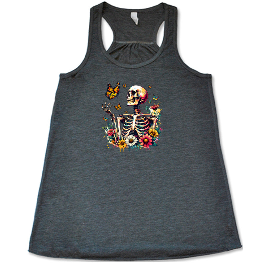 Skeleton Butterflies T-Shirt - Gothic Style Graphic Tee for Men & Women - Perfect for Halloween, Parties, and Alternative Fashion