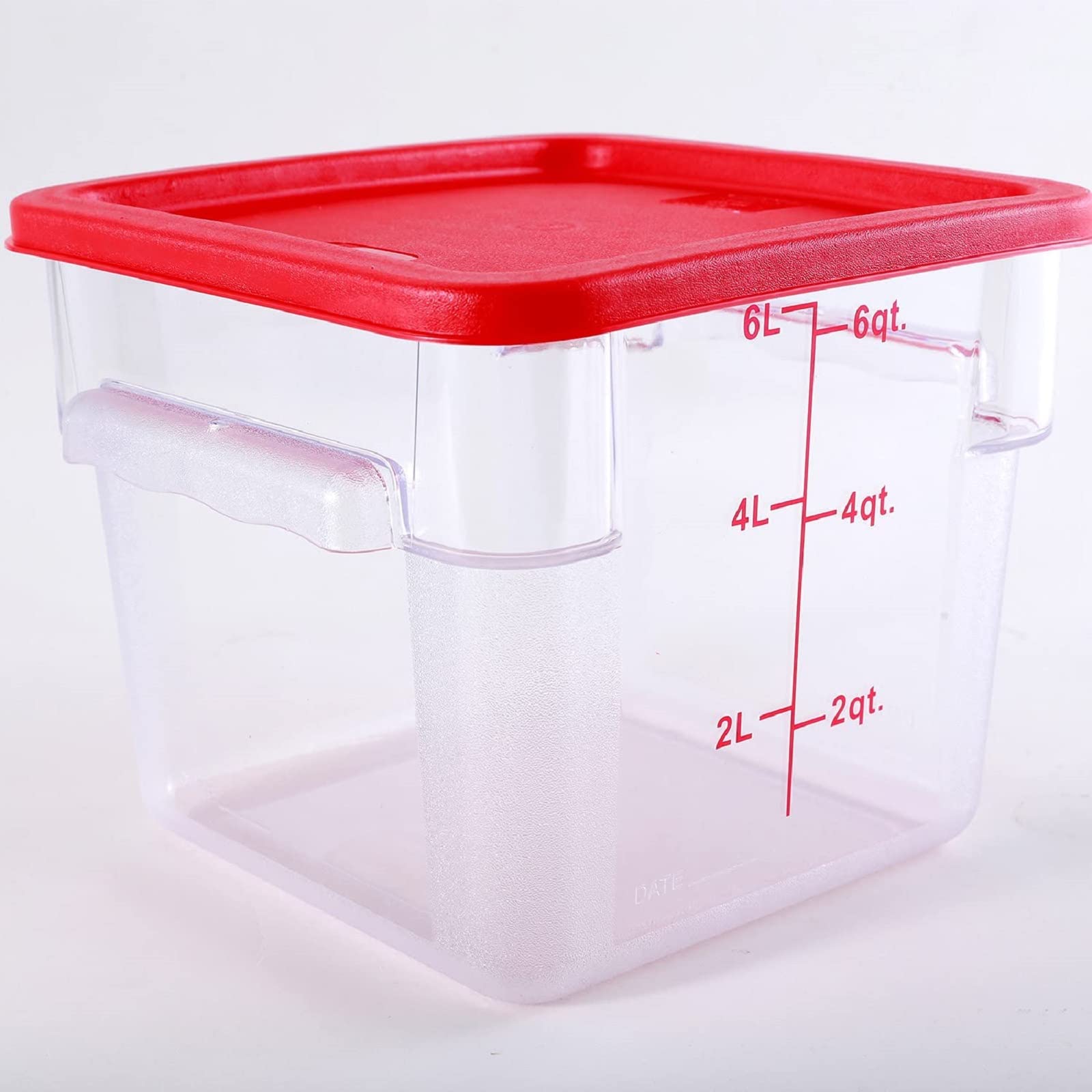 6 Qt Commercial Grade Square Food Storage Containers with Lids - BPA-Free Polycarbonate, Clear (Set of 5) - Perfect for Restaurant, Catering & Bulk Food Storage