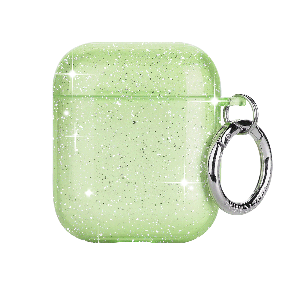 Lime Stardust AirPod Case - Protective Cover for Apple AirPods 1/2/3 & Pro - Trendy Glitter Design, Shockproof & Scratch-Resistant - Perfect for Gym, Travel & Everyday Use