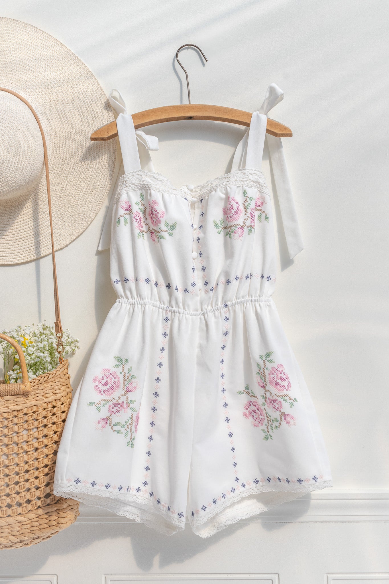 Primrose Embroidered Romper - Floral Baby Jumpsuit for Girls | Perfect for Summer Outfits, Photoshoots & Special Occasions