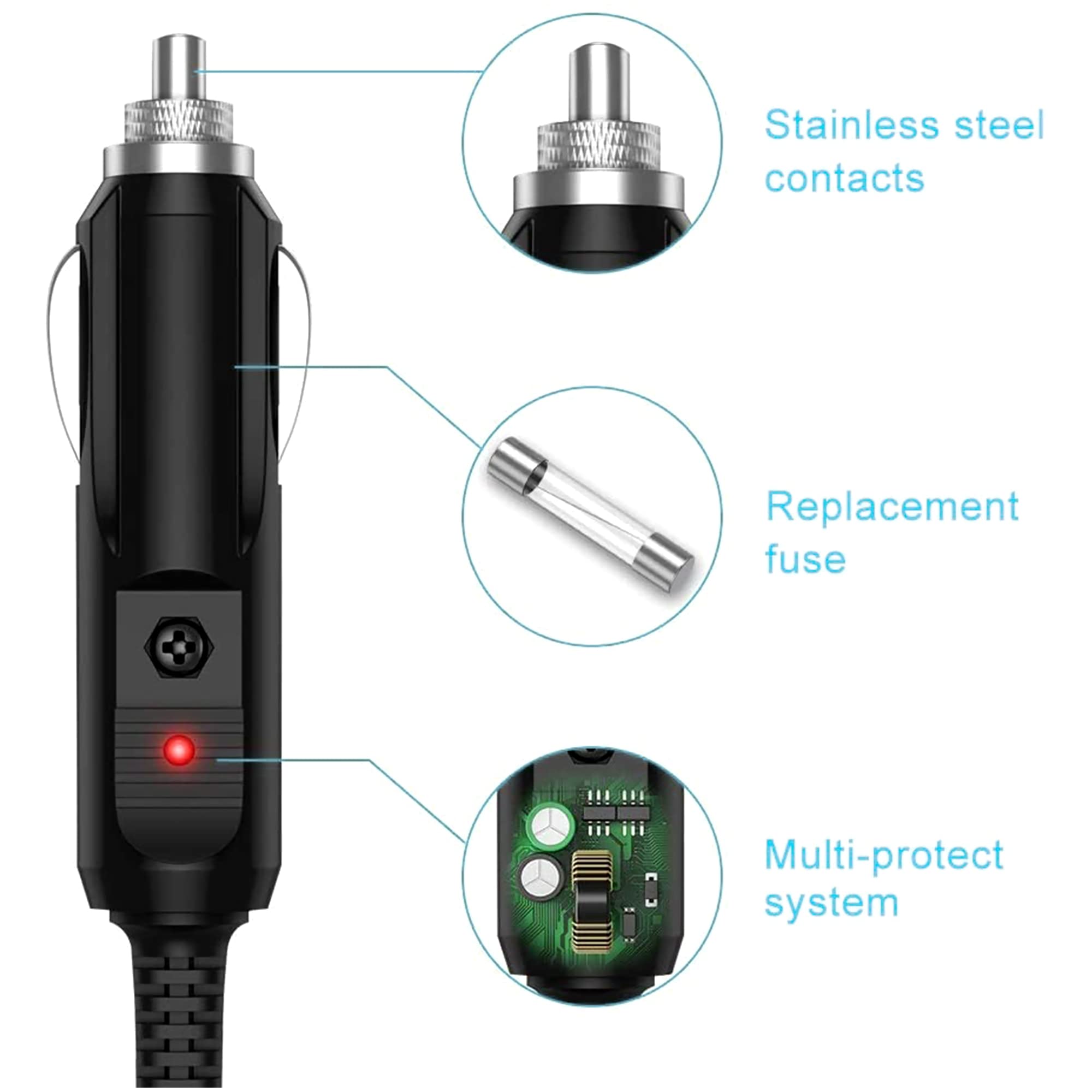 SLLEA AC/DC Car Charger for Pari Trek S Compressor Nebulizer - Travel Power Supply for Asthma Treatment