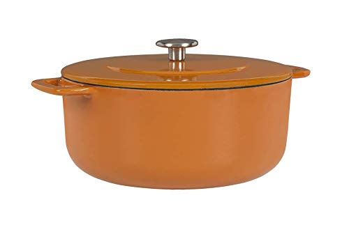 Premium Sous-Chef Dutch Oven - 6 Quart Enameled Cast Iron Pot with Lid - Perfect for Braising, Baking & Slow Cooking - Ideal for Soups, Stews, Bread & Camping Meals
