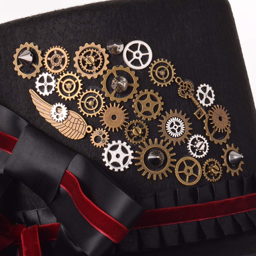 COSDREAMER Unisex Gothic Steampunk Top Hat with Goggles - Victorian Style Costume Accessory for Halloween, Cosplay, LARP, and Themed Parties