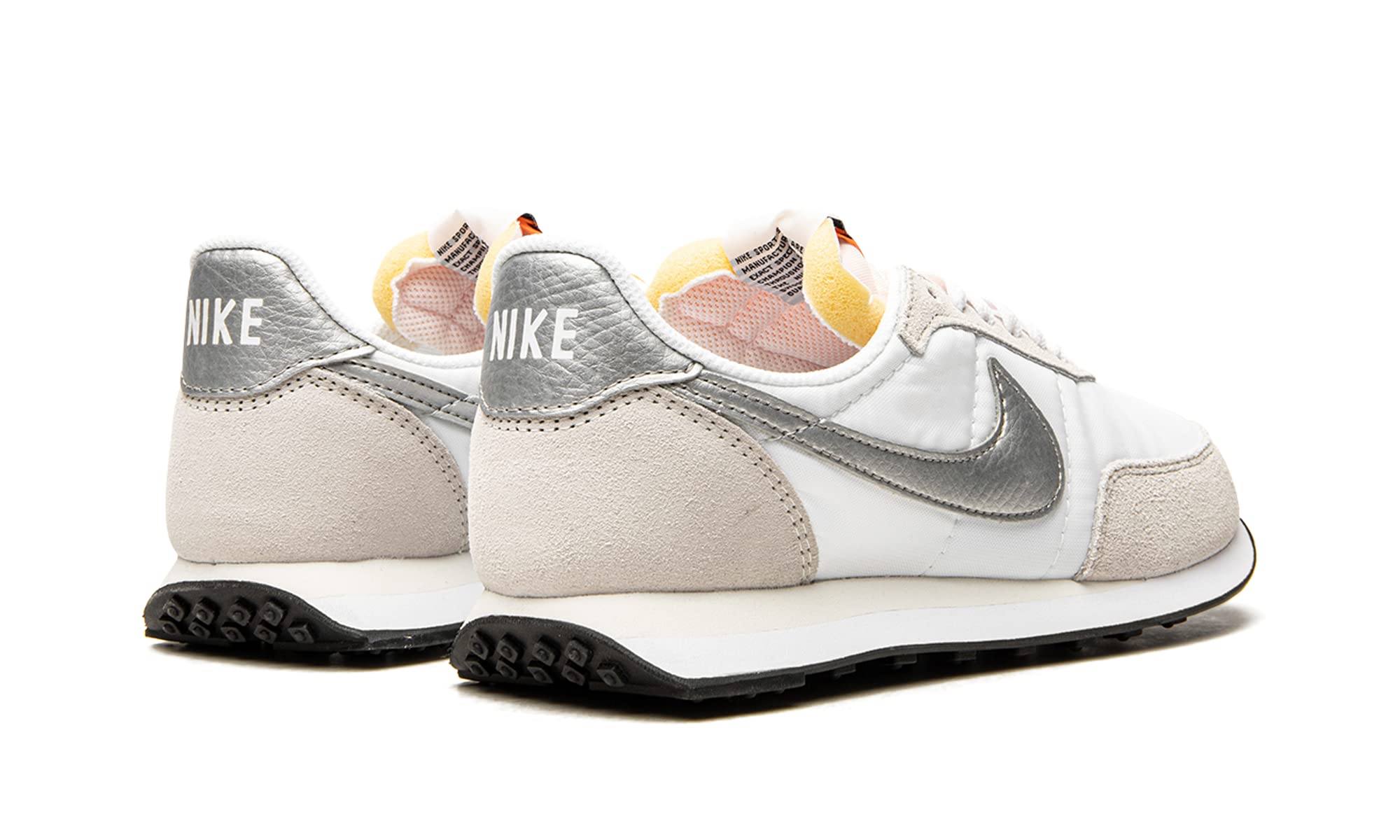 Nike Women's Waffle Trainer 2 Sneakers - White/Metallic Silver (Size 5.5W) | Lightweight Running Shoes for Women | Perfect for Jogging, Gym Workouts & Casual Wear