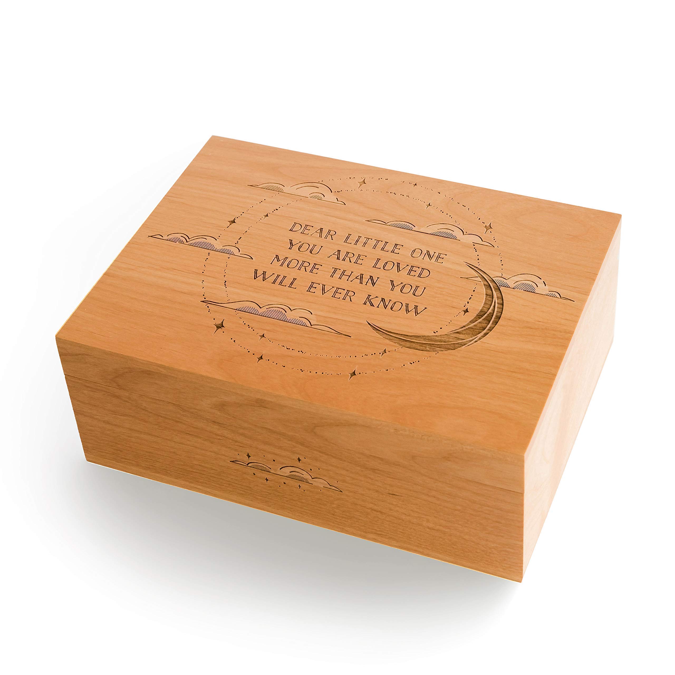 Personalized Wooden Keepsake Box for Baby - Custom Engraved Memory Box for Newborn Gifts, Christening, Baptism & First Birthday Presents - Perfect for Storing Baby Clothes, Photos & Mementos