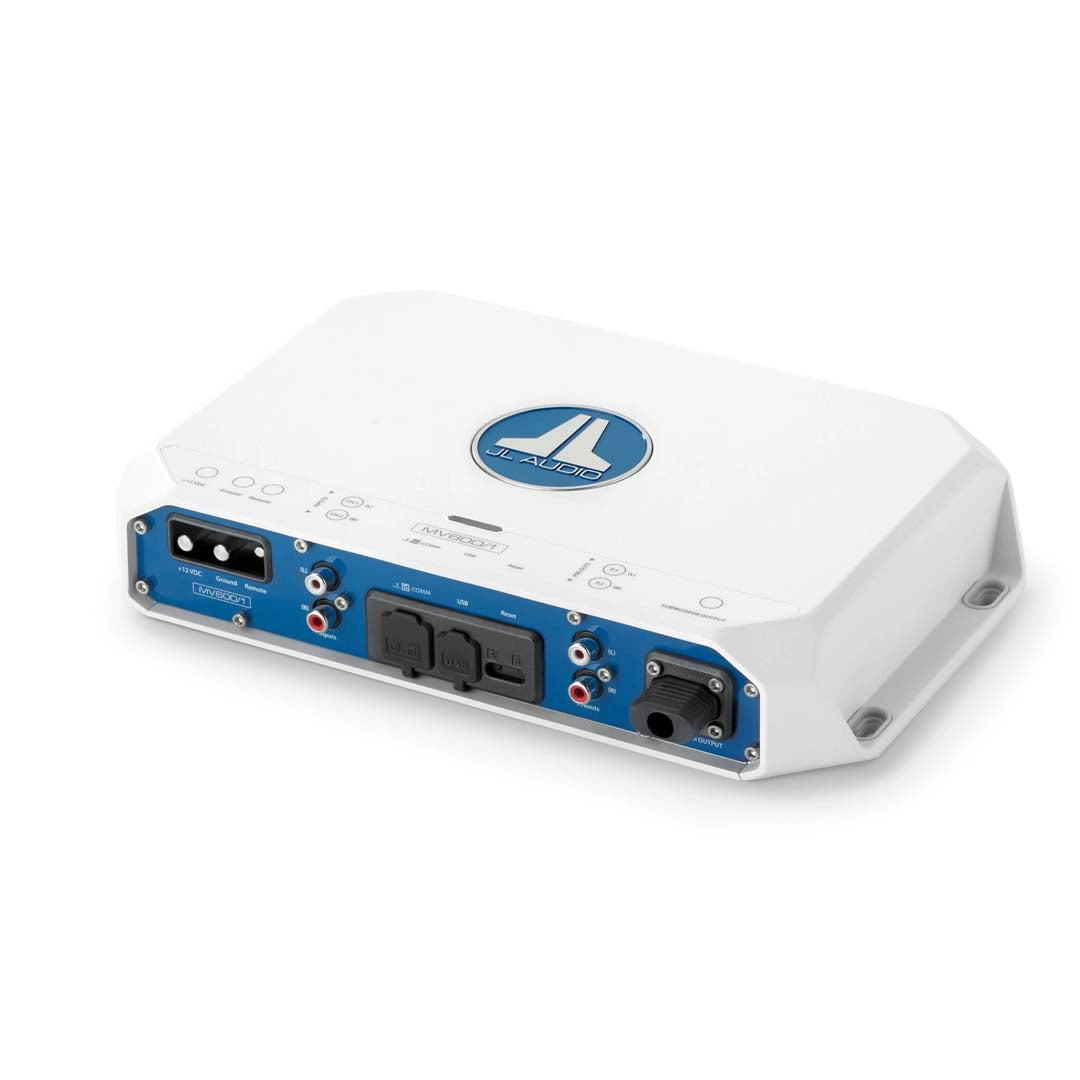 JL Audio MV600/1 MVi Series 600W Class D Monoblock Marine Subwoofer Amplifier - Perfect for Boats, Yachts & Marine Audio Systems