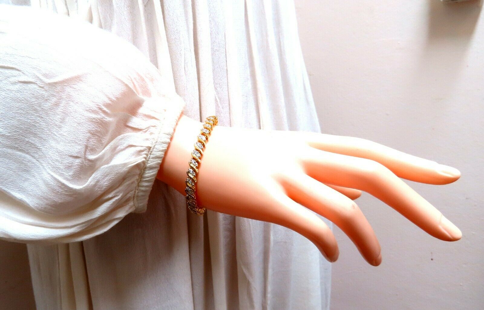 3.00 Carat Natural Diamond S-Link Tennis Bracelet in 14K Gold - Perfect for Weddings, Anniversaries & Special Occasions