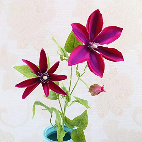 3-Pack Artificial Silk Rose Flowers with Clematis - Real Touch Latex Wedding Bouquet for Home Decor, Parties, and Events - Perfect for Centerpieces, Bridal Showers, and Table Arrangements
