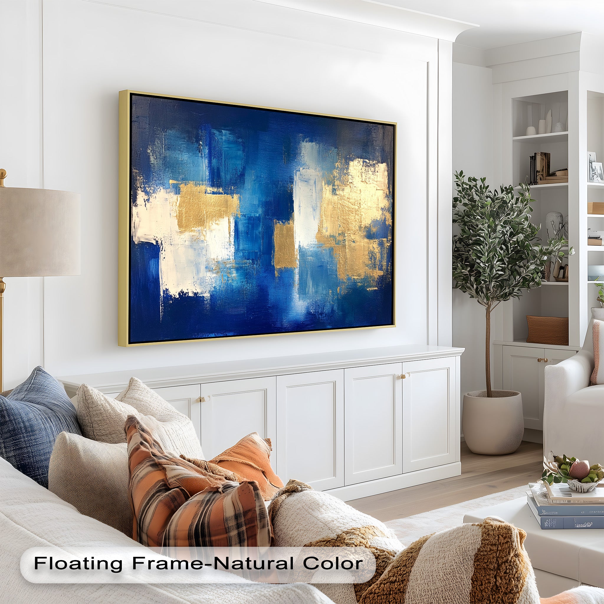 Blue Harmony Abstract Oil Painting - Modern Wall Art for Living Room, Bedroom & Office Decor | Handmade Canvas Artwork