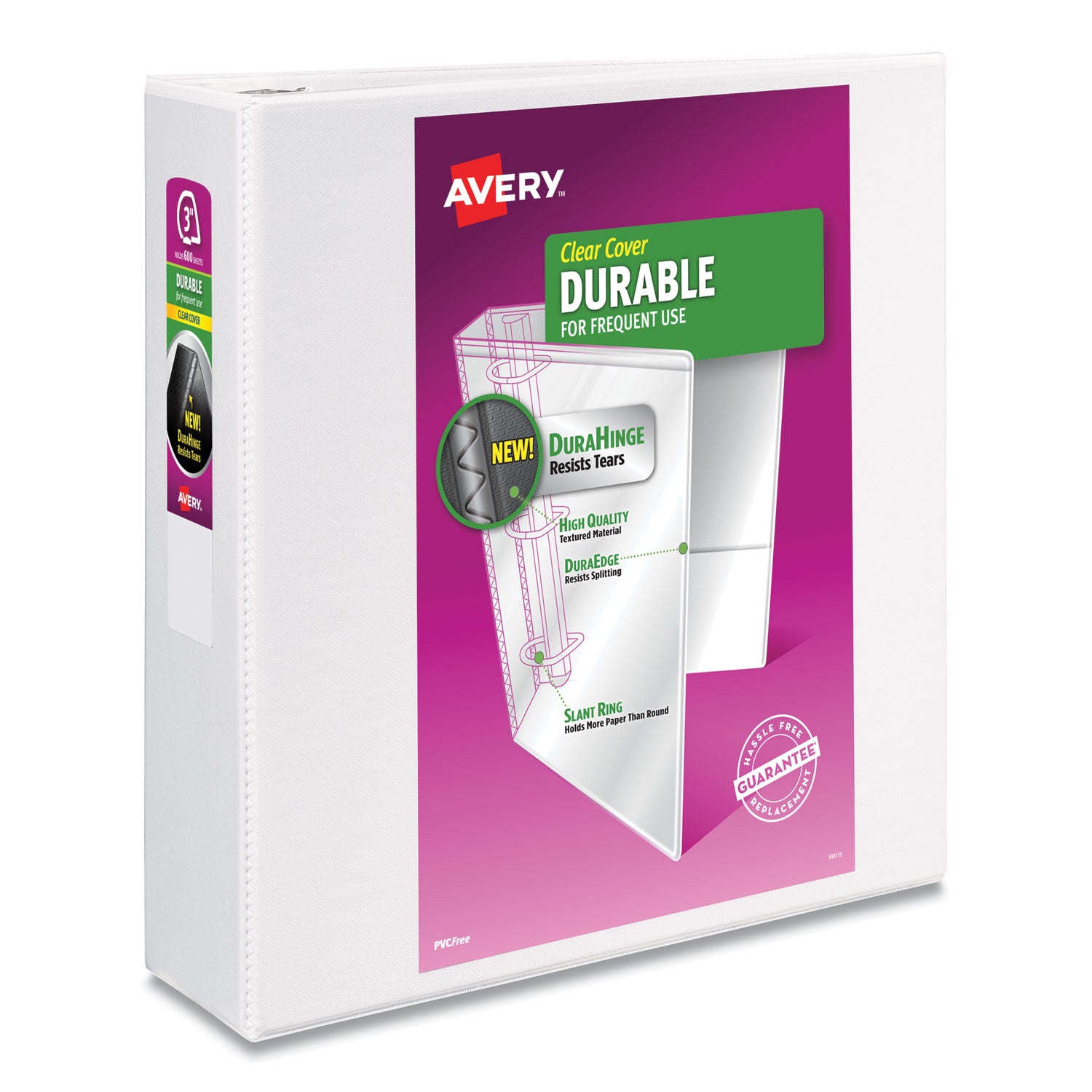 Avery® 3-Ring Durable View Binder with Durahinge & Slant Rings - 3