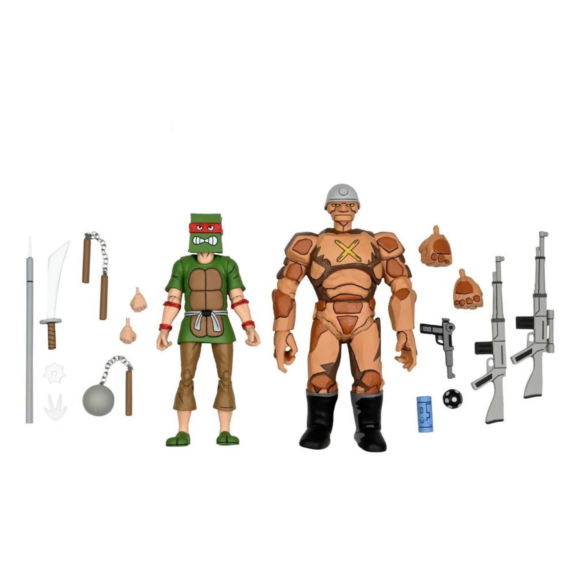 Teenage Mutant Ninja Turtles Action Figures - Crooked Ninja Turtle Gang & Rock Soldier Collectible Toys for Kids | TMNT Play Set for Role Play & Display
