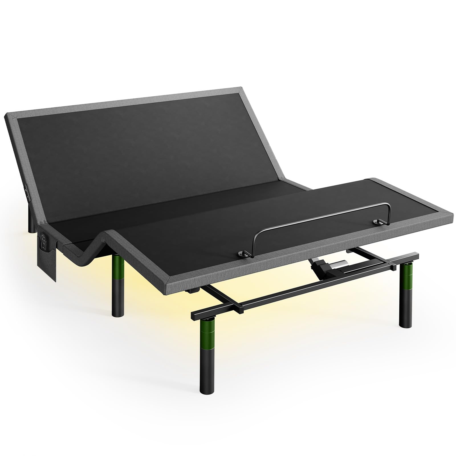 Marsail MS01 Queen Adjustable Bed Base Frame with 4 USB Ports (A&C), Under-Bed Nightlight & Wireless Remote - 3-Minute Assembly, 4 Height Options - Perfect for Home, Office, and Guest Room Comfort