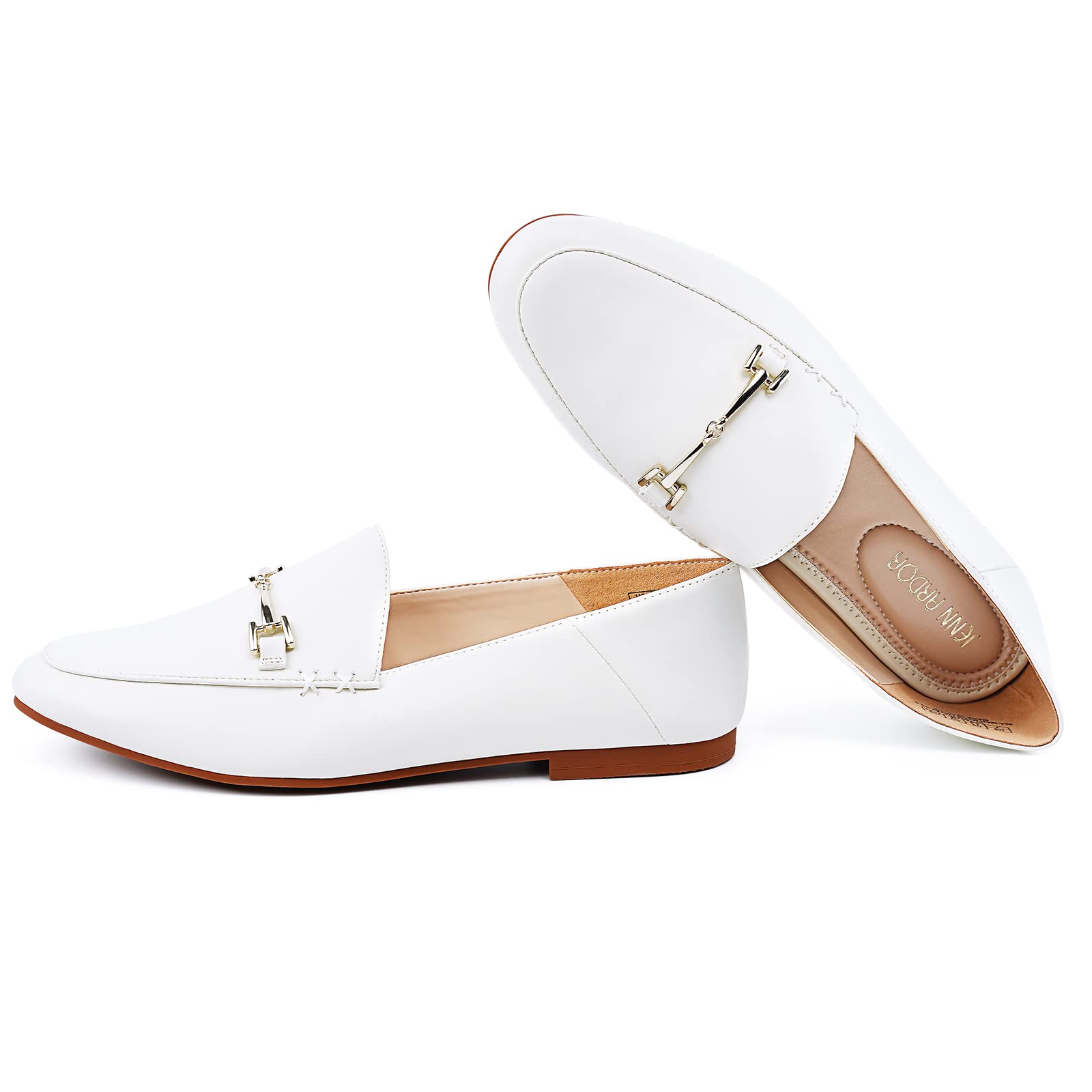 JENN ARDOR Women's Slip On Loafers - Elegant PU Leather Flat Shoes for Women | Comfortable Walking & Office Shoes | Perfect for Work, Travel & Casual Wear