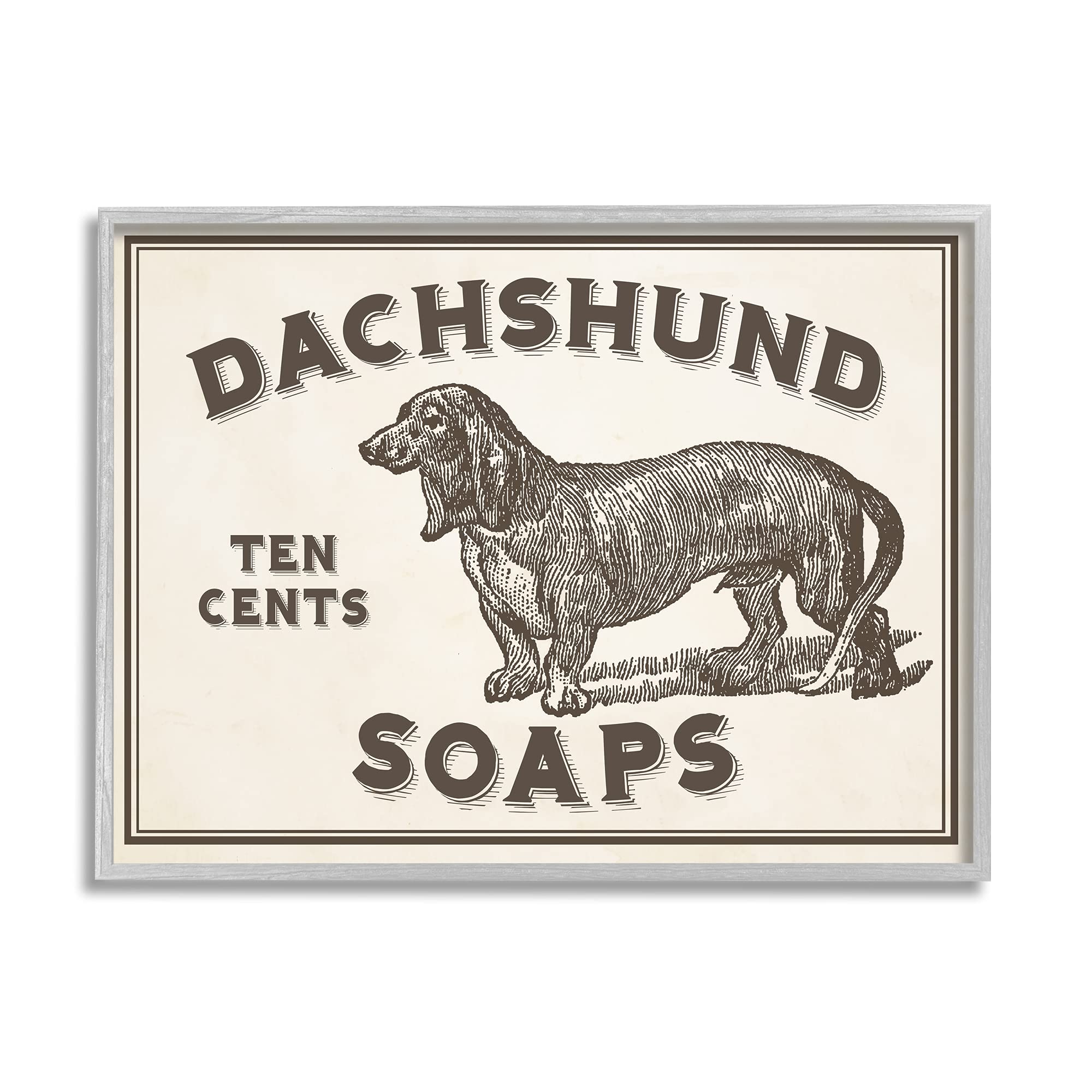 Stupell Industries Vintage Dachshund Soap Sign - Retro Bathroom Decor for Dog Lovers, Perfect for Farmhouse & Cottage Style Homes