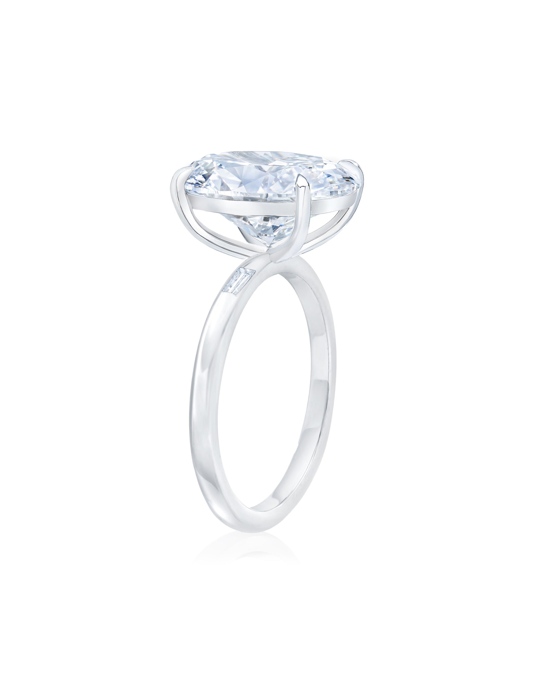 Elegant Cloud Inlay Baguette Ring - Perfect for Weddings, Anniversaries & Special Occasions