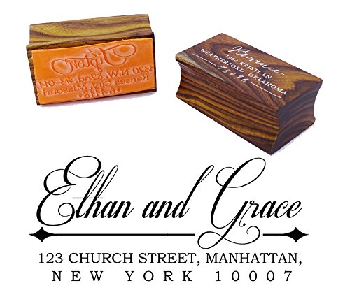 Custom Wooden Family Return Address Stamp - Personalized Invitation & Mail Seal Gift for Wedding, Holiday Cards & Envelopes