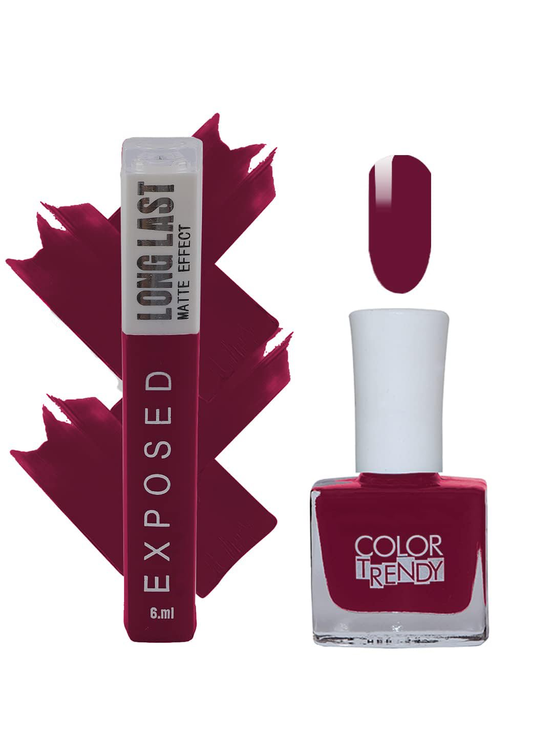 Long Lasting Matte Liquid Lipstick & Trendy Nail Polish Set - Waterproof Smudge Proof Lip Color with Matching Nail Enamel (Combo-10) | Perfect for Parties, Date Nights & Special Occasions