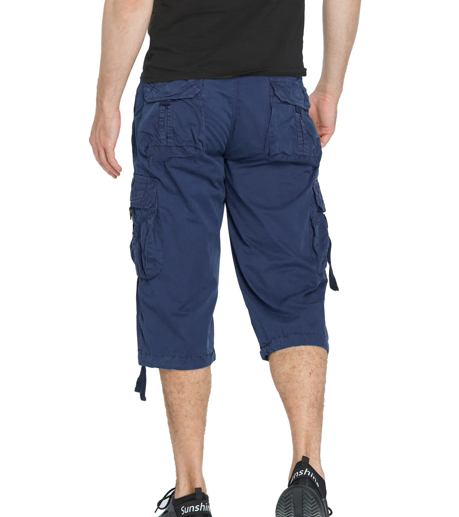 Men's 3/4 Length Cargo Shorts - Below The Knee Casual & Utility Shorts for Outdoor Activities, Hiking, Travel and Summer Wear