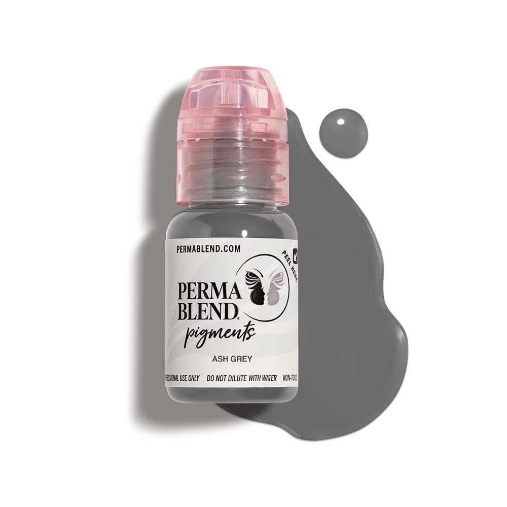 Perma Blend Ash Grey Microblading & Permanent Eyeliner Tattoo Ink - Professional Vegan Tattoo Makeup (0.5 oz) - Perfect for Eyebrow Microblading, Eyeliner Tattoos & Permanent Cosmetic Procedures