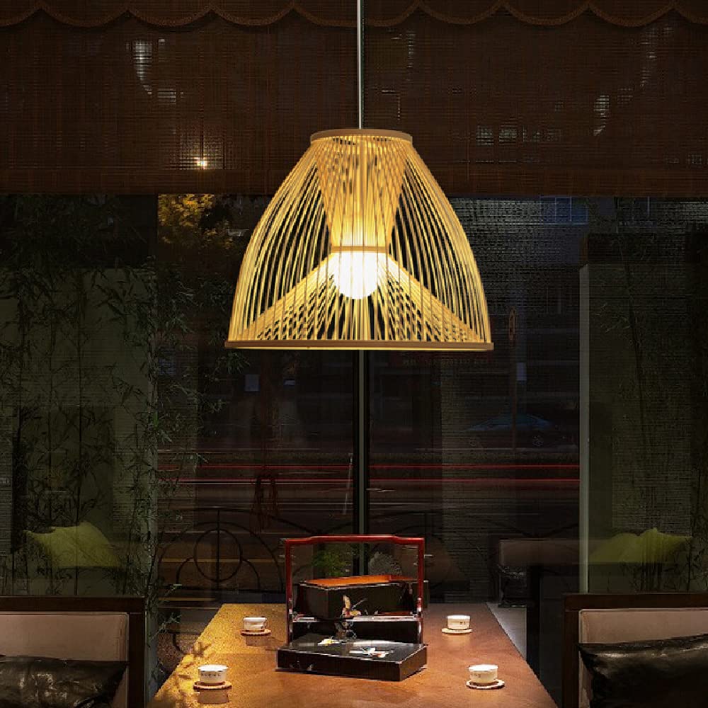 Modern LED Chandelier Lamp - 3-Layer Woven Bamboo Birdcage Pendant Light with Rattan Design, Energy-Efficient Ceiling Fixture for Living Room, Bedroom & Study | Perfect for Boho, Farmhouse & Coastal Home Decor