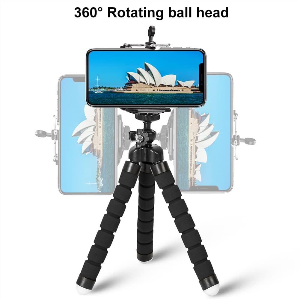 RajoNN Flexible Octopus Tripod for Phone & Mini Camera - Portable Phone Holder Stand with Sponge Grip, Clip Mount (Blue) - Perfect for Travel, Vlogging, and Hands-Free Photography