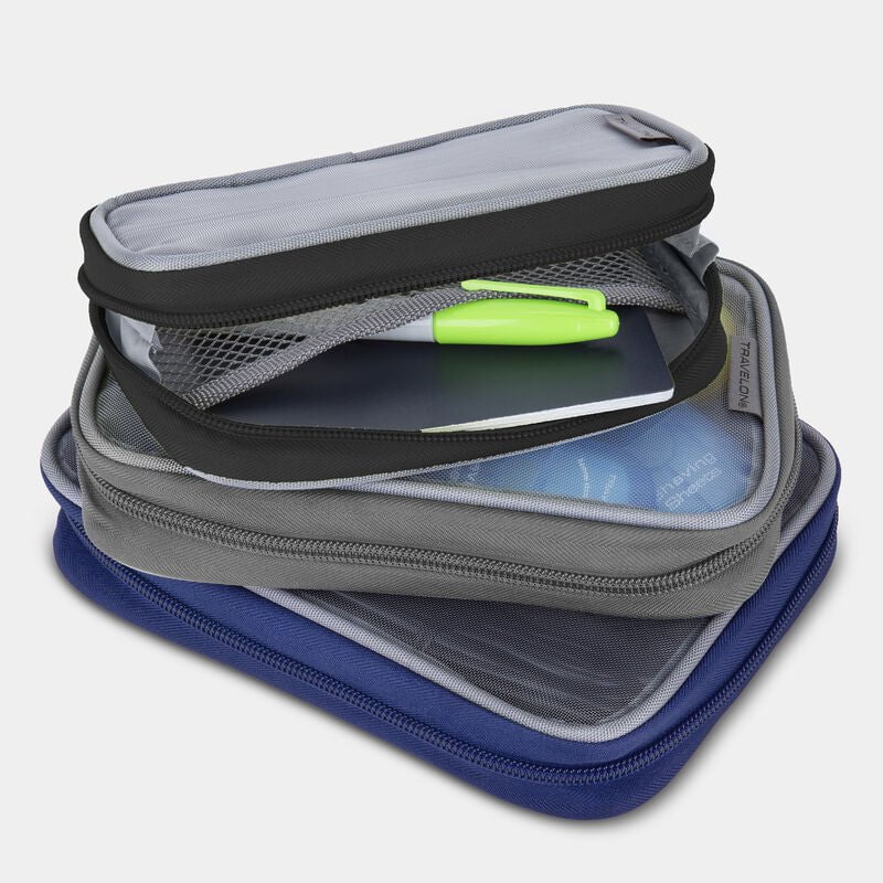 Travelon Set of 3 Lightweight Packing Cubes for Suitcases - Organize Clothes, Toiletries & Travel Essentials - Perfect for Vacations, Business Trips & Weekend Getaways