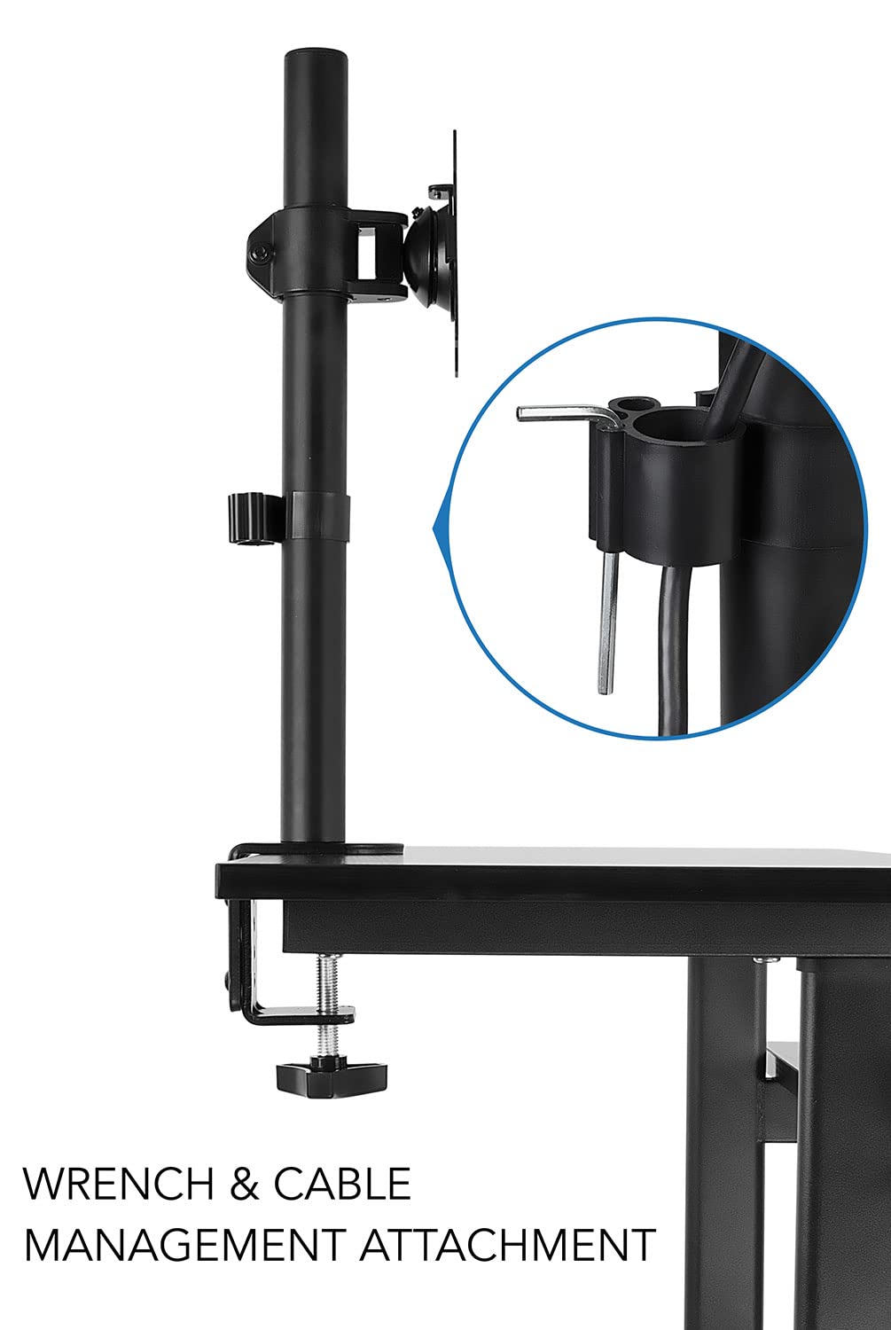 Mount-It! Adjustable Height Mobile Standing Desk with Monitor Arm - Black Rolling Computer Workstation & Presentation Cart (MI-7942B) - Perfect for Home Office, Classroom & Conference Room Presentations