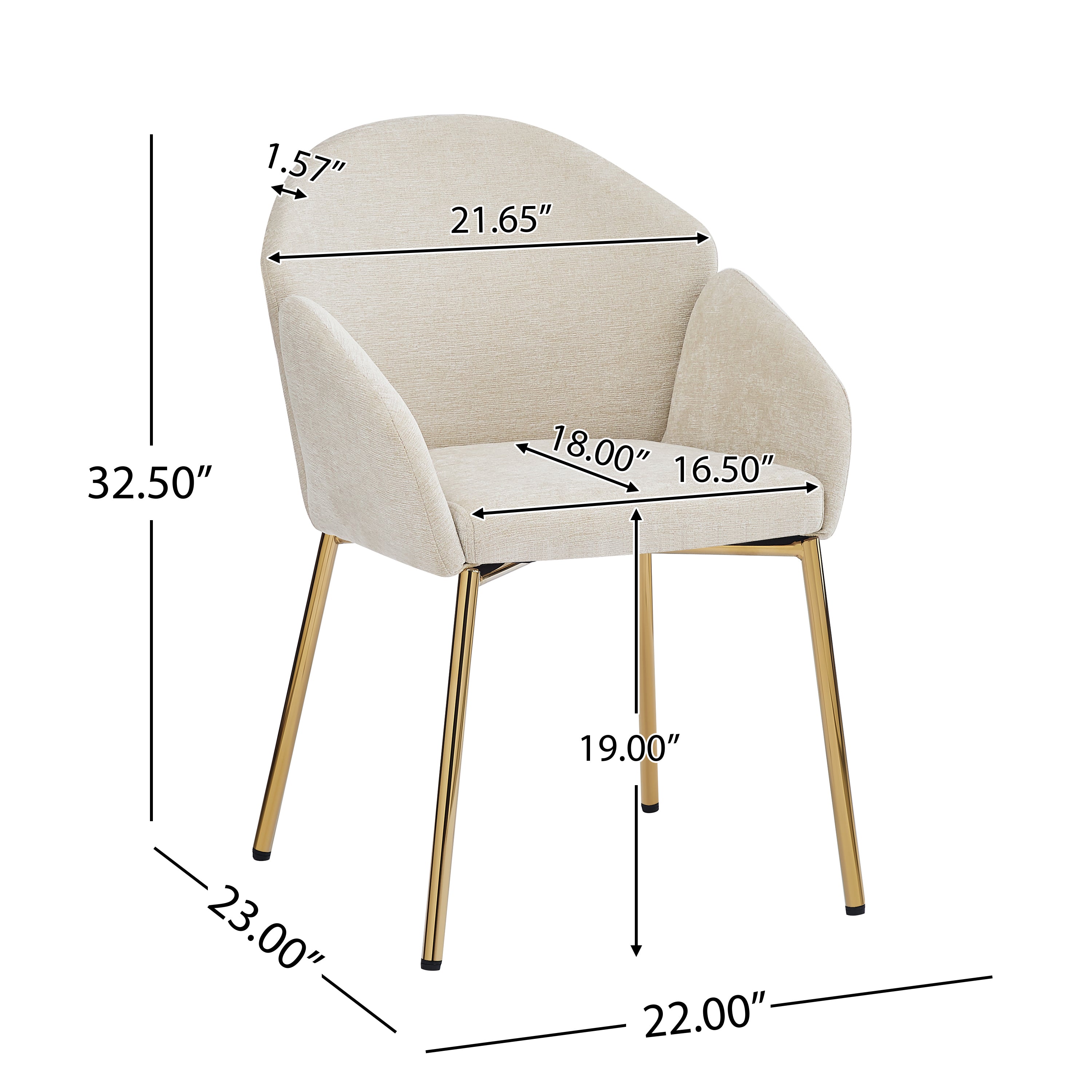 Modern Dining Chairs Set of 2 - Comfortable Kitchen Chairs with Sturdy Metal Frame - Perfect for Dining Room, Kitchen, Breakfast Nook & Small Spaces